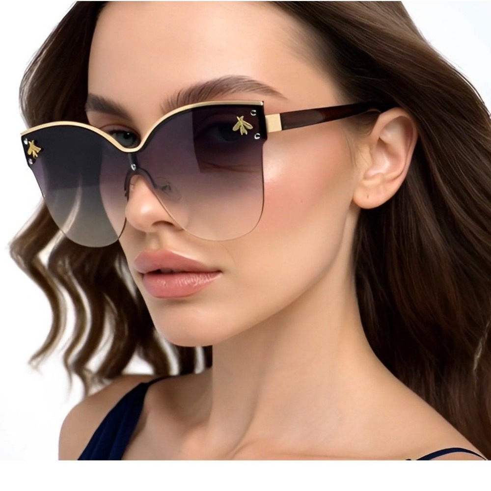 Rimless Sunglasses Women Fashion Oversized Luxury Shades Outdoor Party Beach New